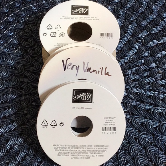 🏷 New Stampin’ Up! Silver & Blue Ribbon Bundle of 3 - Picture 2 of 2